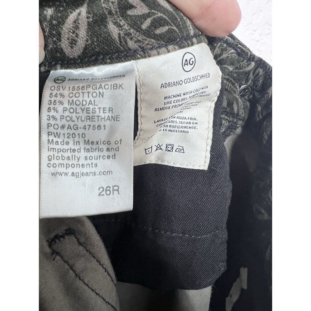 Anthropologie AG 26R High Rise Boho Black Velvet Paisley Pants Skinny - Picture 11 of 12